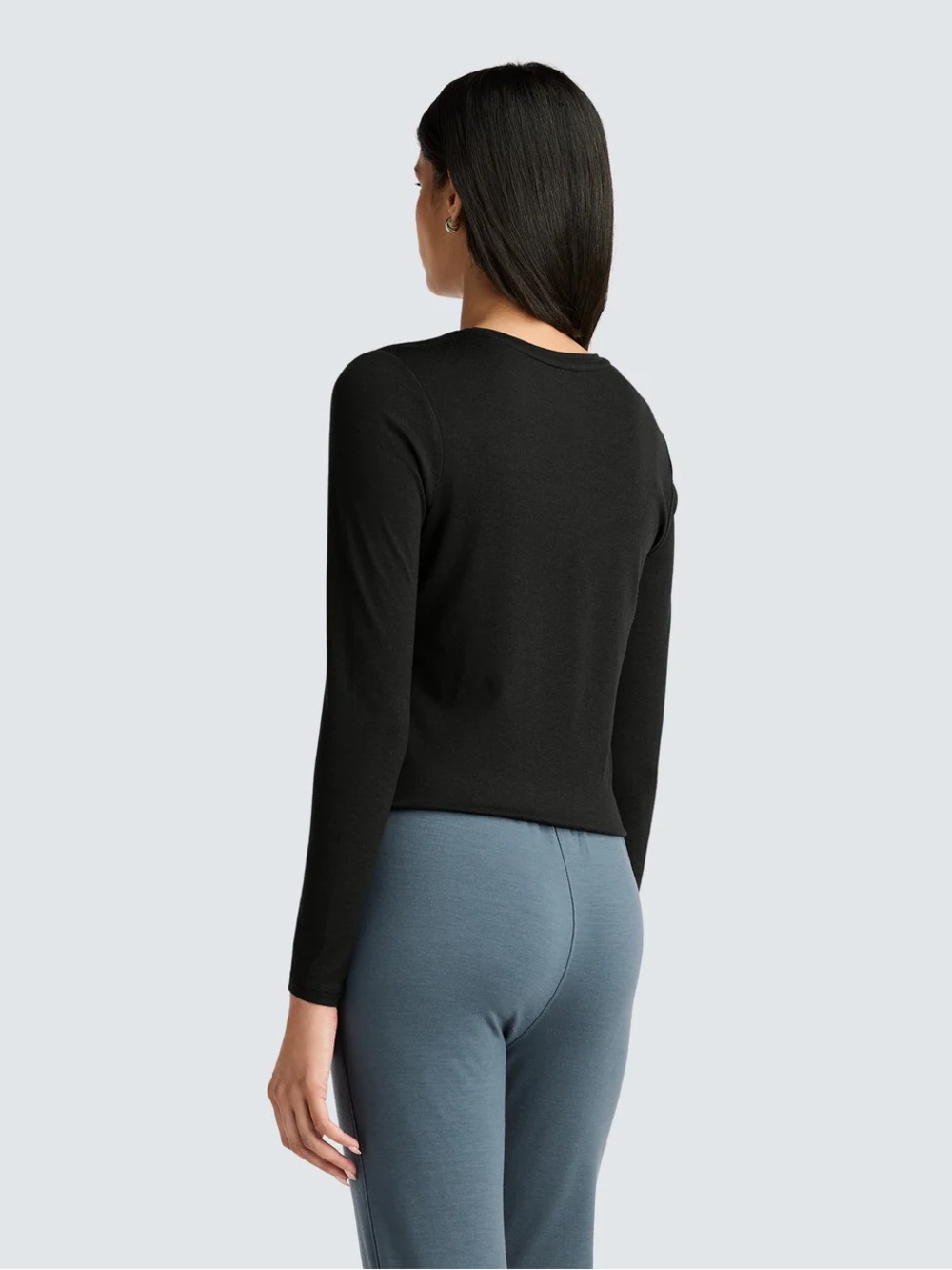 Unbound Merino Women's 100% Merino Wool Black Long Sleeve Shirt Size M - Picture 10 of 11